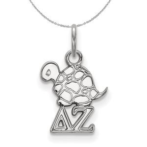 Sterling Silver Delta Zeta XS (Tiny) Pendant Necklace - 16 Inch